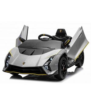 venta Coche para niños Lamborghini Invencible Gris, 4 motores de 12v, RC, asiento cuero, ruedas goma  INDA460-RA-S319.SZA